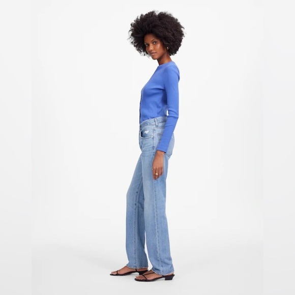 Madewell The Dean Easy Straight Jean in Northridge Wash Airy Denim Size 23 - Picture 3 of 13